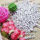 800 PCS White Round Alphabet Letters Spacer Beads 7x4mm Spacer Spacer Beads