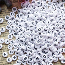 800 PCS White Round Alphabet Letters Spacer Beads 7x4mm Spacer Spacer Beads