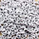800 PCS White Round Alphabet Letters Spacer Beads 7x4mm Spacer Spacer Beads