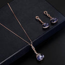 Necklace Earrings Diamond Water droplets Elegant Women Jewellery Set of Pen J6P5