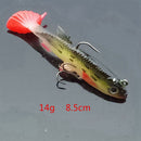 5Pcs Soft Bait Lead Head Fish Lures Bass Fishing Tackle Sharp Hook T Tail K8Z2