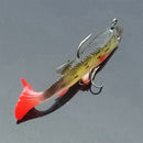 5Pcs Soft Bait Lead Head Fish Lures Bass Fishing Tackle Sharp Hook T Tail K8Z2