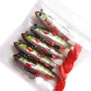 5Pcs Soft Bait Lead Head Fish Lures Bass Fishing Tackle Sharp Hook T Tail K8Z2
