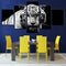 5PCS Modern Home Bedroom Wall HD White Tiger Art Picture Spray Painting Wall Sticker
