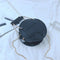 Circular Glossy PU Leather Retro Metal Ring Handbag Small Round Women Shoul Z2A8