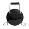 Circular Glossy PU Leather Retro Metal Ring Handbag Small Round Women Shoul Z2A8