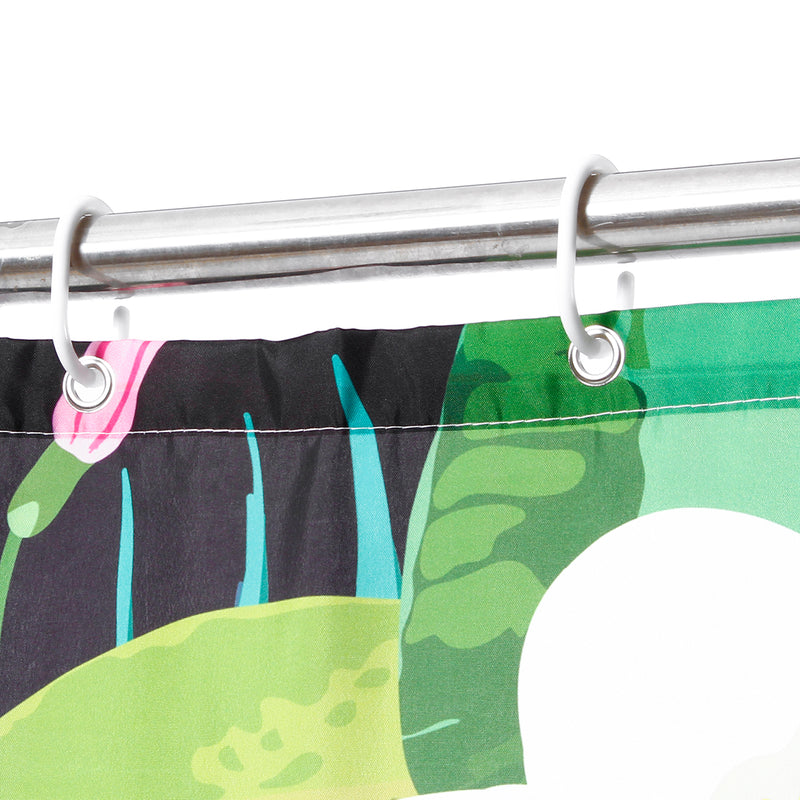 3 PCS Bathroom Carpet Set Toilet Cover Shower Curtain Sets Polyester Fabric