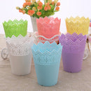Plastic lace vase flowerpot factory pot home office decoration accessories- U6P9