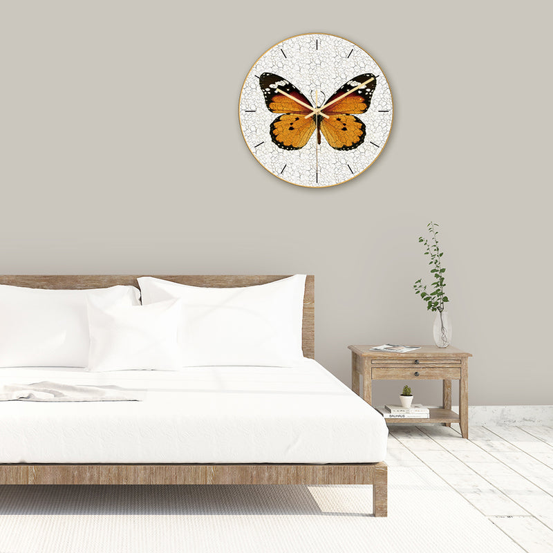 Loskii CC013 Creative Butterfly Pattern Wall Clock Mute Wall Clock Quartz Wall Clock For Home Office Decorations