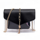 Fashion Tassel Chic Chain Bags Womens Shoulder Bag Plastic Jelly Transparen I9Y5