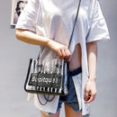 Fashion Stripes Plastic Transparent Handbag Chain Shoulder Bag Woman Large  F9K1