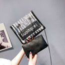 Fashion Stripes Plastic Transparent Handbag Chain Shoulder Bag Woman Large  F9K1