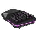Delux T9 PRO 7 Colors LED Backlight Single Hand Professional Gaming Keyboar