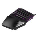 Delux T9 PRO 7 Colors LED Backlight Single Hand Professional Gaming Keyboar