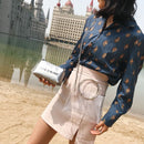 Fashion Women Bag Set Transparent Shoulder Bag+Clutch For Teenage Girls Fas A8L5