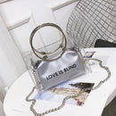 Fashion Women Bag Set Transparent Shoulder Bag+Clutch For Teenage Girls Fas T2L3