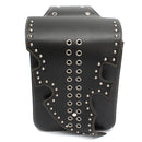 Motorcycle Side Saddle Bag PU Leather Luggage Saddle Bag Black For Harley