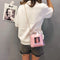Women Small Bucket Bags Spray Map Plastic Transparent Totes Composite Chain T6Y3