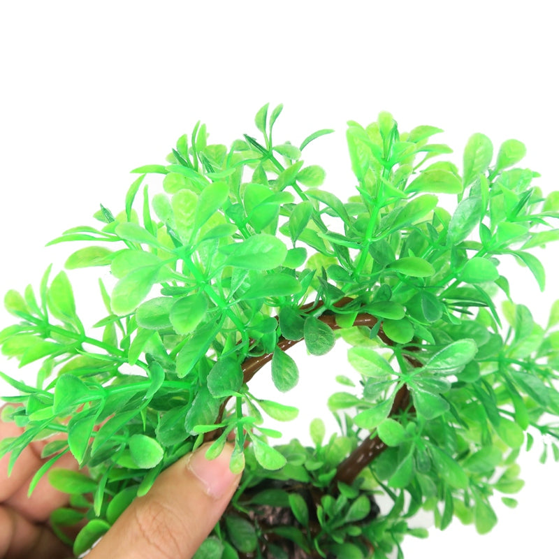 Curve Artificial Plastic Water Plant Decor For Fish Tank Ornament Circular