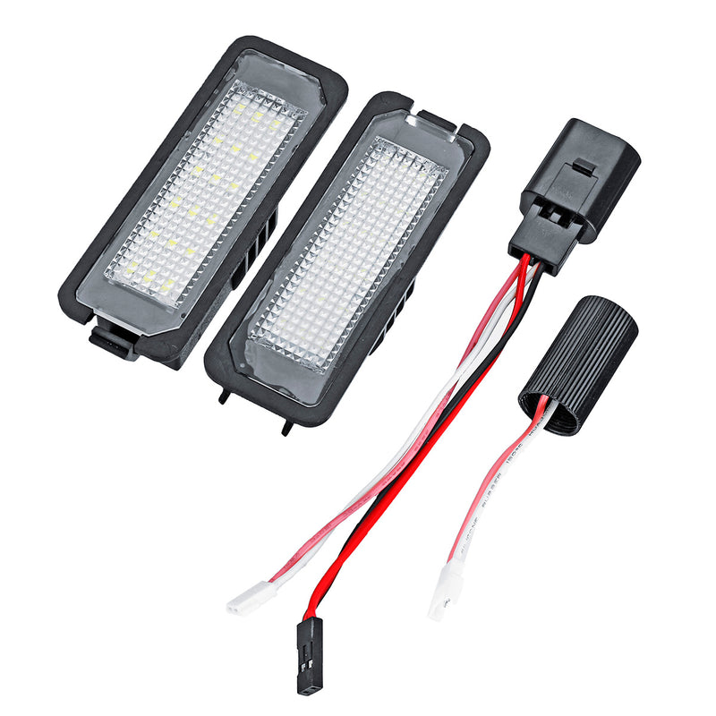 18 LEDs License Number Plate Lights White CAN-bus Error Free Pair for VW Golf EOS Passat Polo CC