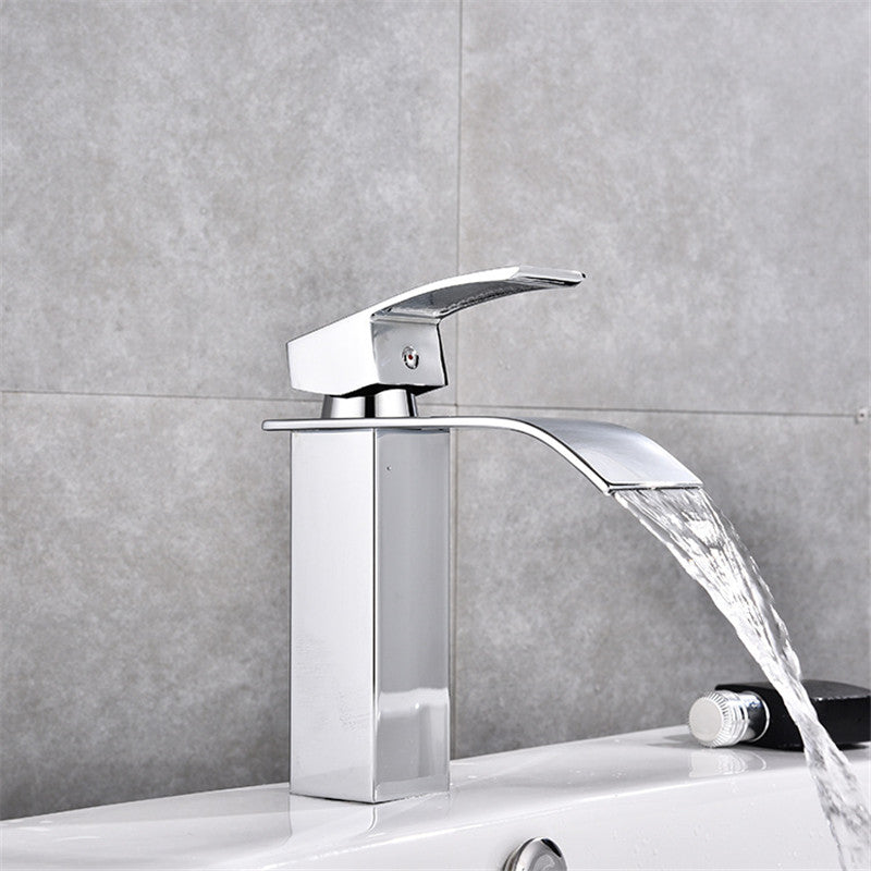 Bathroom Sink Faucet Basin Single Handle Mixer Tap W/Cover Plate Brushed Nickel