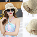Sun Hat Bucket Girls Lady Beach Straw Hat Summer Sun Protection Packable Fo A1U9