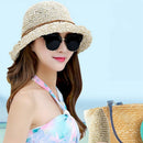 Sun Hat Bucket Girls Lady Beach Straw Hat Summer Sun Protection Packable Fo A1U9