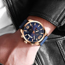 CRRJU 2285 Fashion Men Luminous Display Calendar Chronograph Leather Strap Quartz Watch