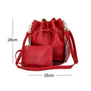 Red fashion ladies bucket bag shoulder messenger bucket bucket mother bag c S8J6