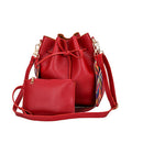 Red fashion ladies bucket bag shoulder messenger bucket bucket mother bag c S8J6