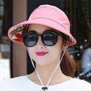 Sun Cap Ladies Foldable Beach Hat Wide Brim Plain Visor Hat Summer UV Sun P T1L9