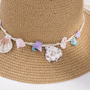 shell Summer Hats for Women Fashion Design Women Beach Sun Hat Foldable Bri P2W1
