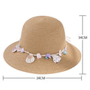 shell Summer Hats for Women Fashion Design Women Beach Sun Hat Foldable Bri P2W1