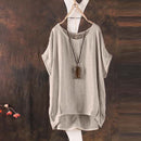 Women Plain Batwing Sleeve Casual Loose Baggy Tops T-Shirt Blouse Khaki XXX Y4K5