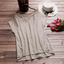 Women Plain Batwing Sleeve Casual Loose Baggy Tops T-Shirt Blouse Khaki XXX Y4K5