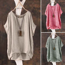 Women Plain Batwing Sleeve Casual Loose Baggy Tops T-Shirt Blouse Khaki XXX Y4K5