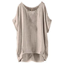 Women Plain Batwing Sleeve Casual Loose Baggy Tops T-Shirt Blouse Khaki XXX Y4K5