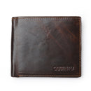 RFID Blocking Men's Purse Genuine Leather Bifold Anti Theft Credit Card Wallet