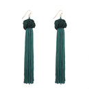 Bohemian Hand-woven Braided Rope Knot Long Tassel Earrings Ethnic Jewelry for Women