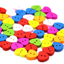 50 pcs Colorful Wooden Buttons Sewing Scrapbooking Craft N6M9