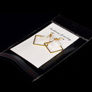 Jewellery 100 x White Plain Earring Display Cards & Self Adhesive Bags P8M1