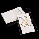 Jewellery 100 x White Plain Earring Display Cards & Self Adhesive Bags P8M1