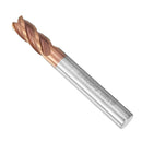 Drillpro HRC58 Round Nose 4 Flutes End Mill Cutter 2R0.2-6R0.5 AlTiN Coating CNC End Mill Cutter