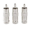 4 pcs x BNC FEMALE TO RCA PHONO MALE CONNECTORS CCTV CABLE DVR S5V7