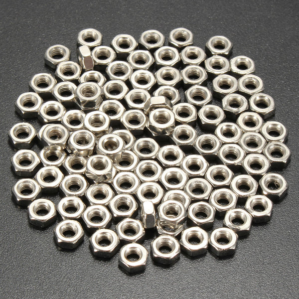 Suleve M3SN1 100Pcs M3 Stainless Steel Hexagon Nut Hex Screw Bolts Nut 3mm