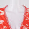 Europe and the United States deep V neck digital printing horn sleeve jumps O9T4