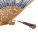 Silk hand fan Lotus folding fan bamboo-gray X6Z9