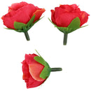 50 pcs 3cm artificial silk roses heads wedding flower decoration, red I7F9