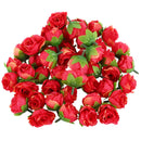 50 pcs 3cm artificial silk roses heads wedding flower decoration, red I7F9