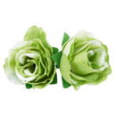 50 pcs 3cm artificial silk roses heads wedding flower decoration, green M2B5